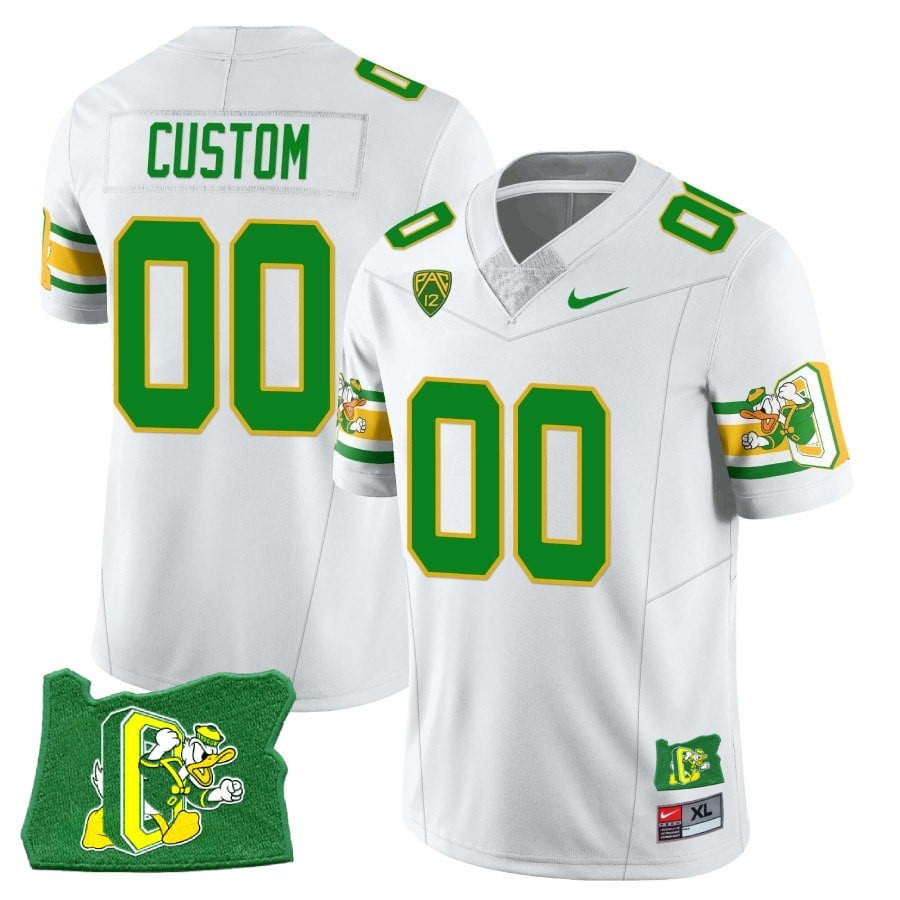 Custom Oregon Ducks ‘Mighty Oregon’ Throwback Football Stitched Jersey – Oregon State
