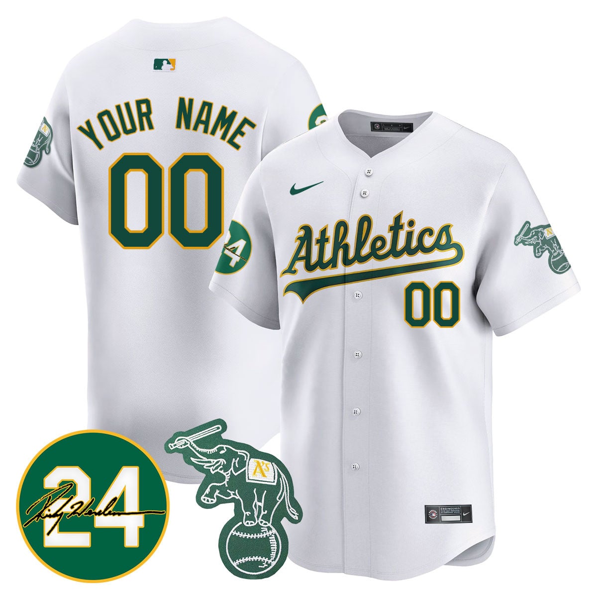 Custom Oakland Athletics 2024 Ricky Henderson Memorial Jersey - All Stitched