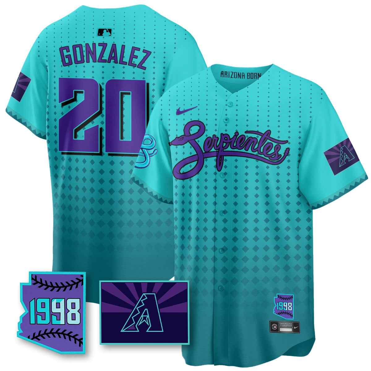 Men's Arizona Diamondbacks Purple for Second Serpientes City Connect Jersey - All Stitched