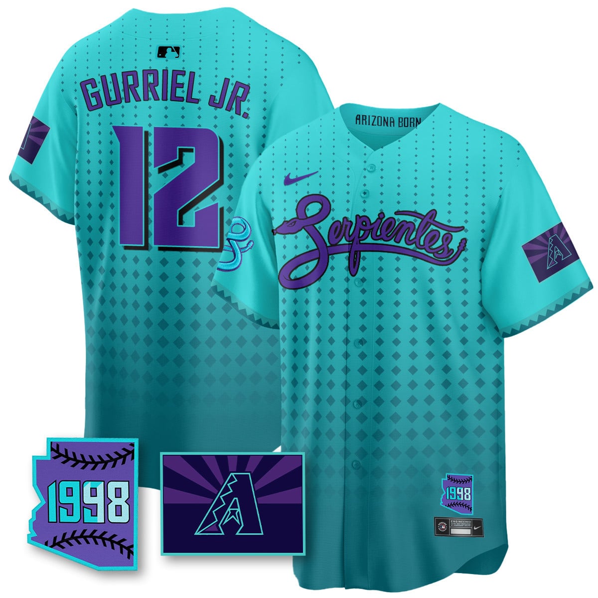 Men's Arizona Diamondbacks Purple for Second Serpientes City Connect Jersey - All Stitched