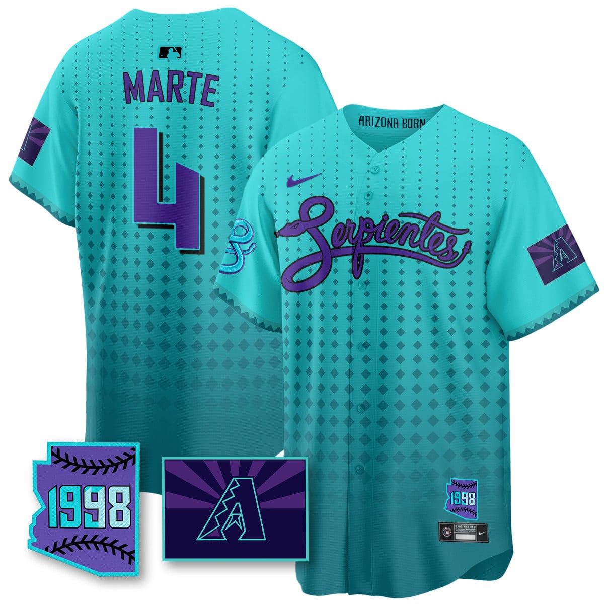 Men's Arizona Diamondbacks Purple for Second Serpientes City Connect Jersey - All Stitched