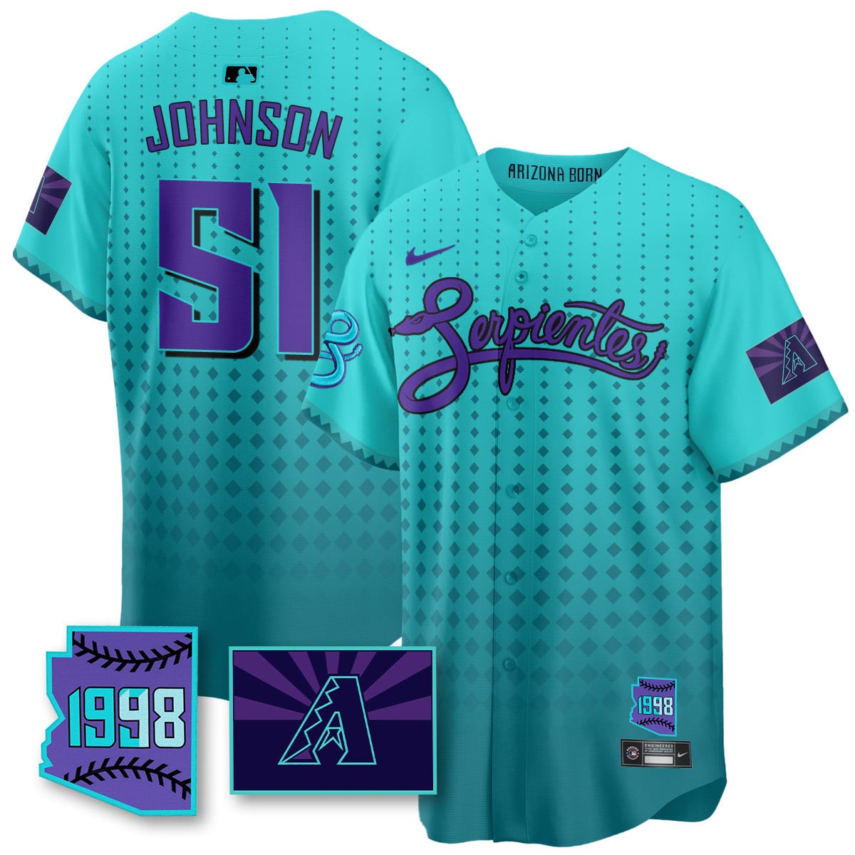 Men's Arizona Diamondbacks Purple for Second Serpientes City Connect Jersey - All Stitched