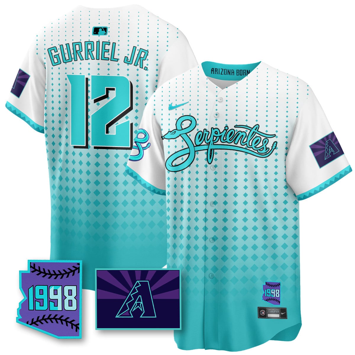 Men's Arizona Diamondbacks Purple for Second Serpientes City Connect Jersey - All Stitched