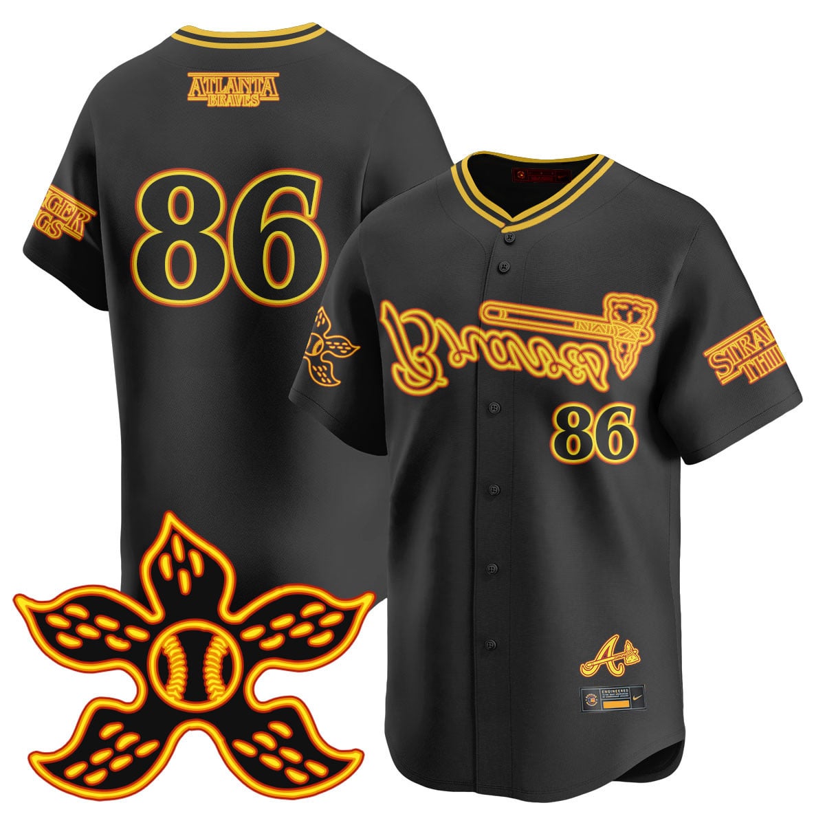 Men's Atlanta Braves Stranger Things 2025 Limited Jersey - All Stitched