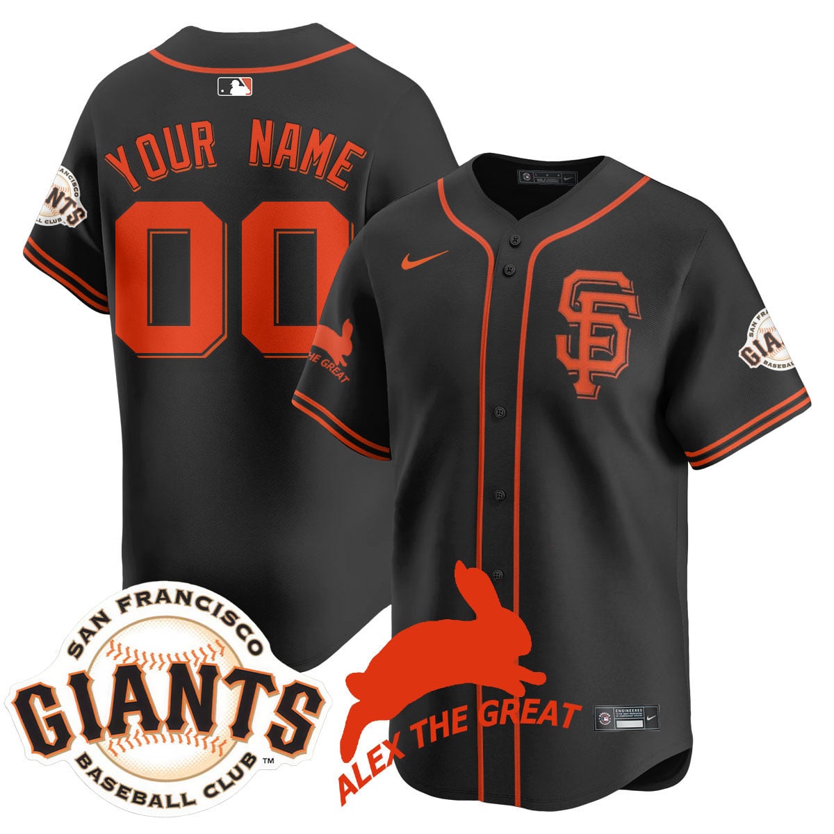 Custom San Francisco Giants "Alex the Great" Rabbit Memories 2025 Jersey - All Stitched