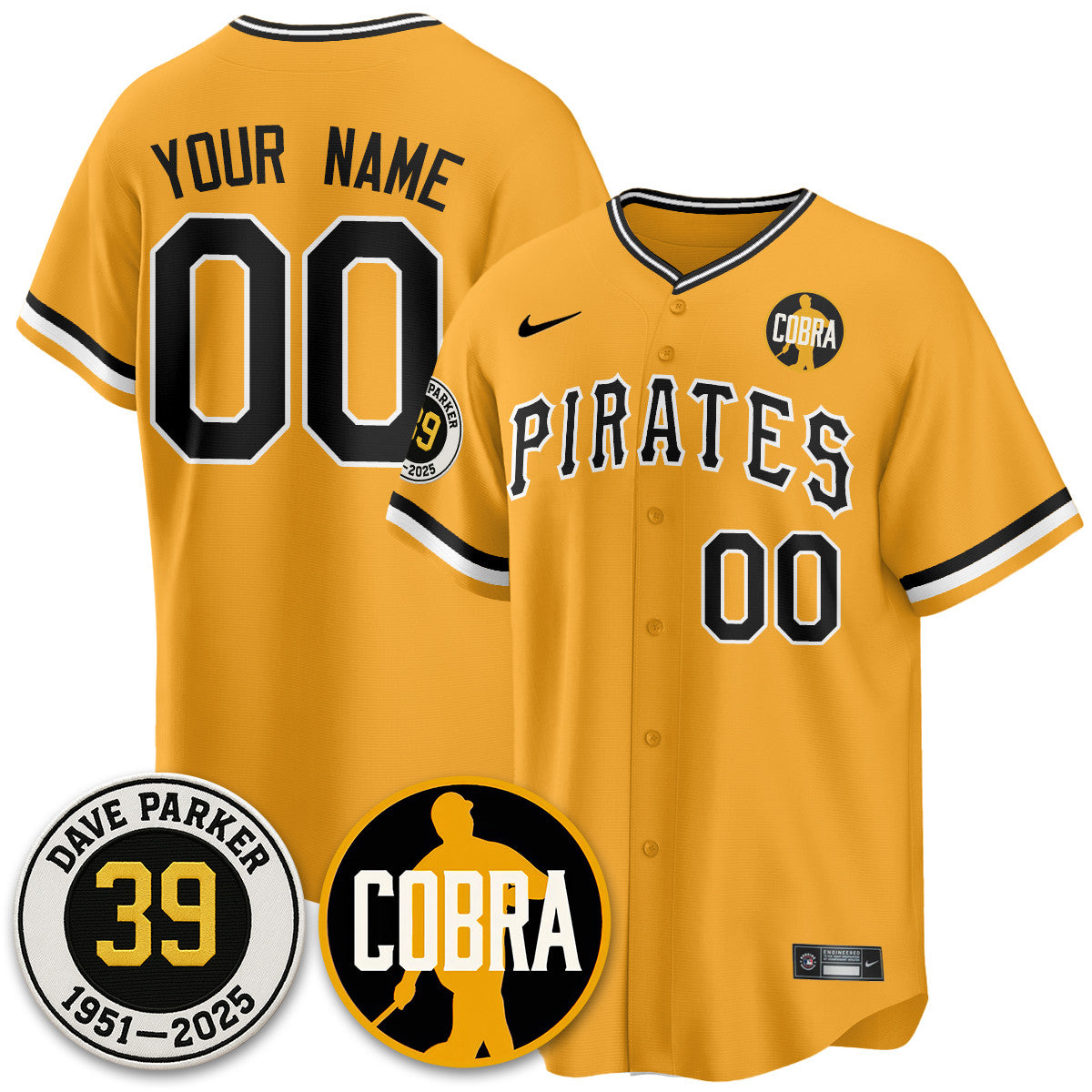 Custom Pittsburgh Pirates Memories Dave Parker Jersey- COBRA Patch - All Stitched