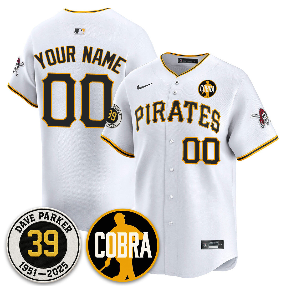 Custom Pittsburgh Pirates Memories Dave Parker Jersey- COBRA Patch - All Stitched