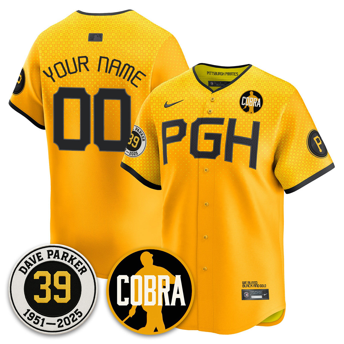 Custom Pittsburgh Pirates Memories Dave Parker Jersey- COBRA Patch - All Stitched
