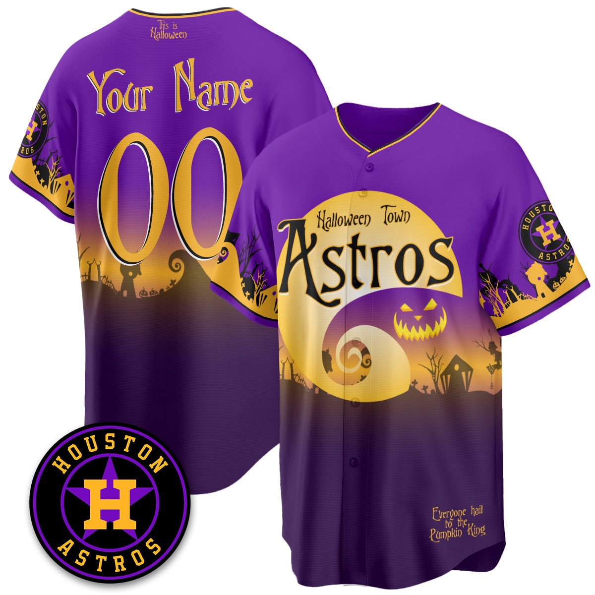 Houston Astros "Halloween Town" Limited Custom Jersey - Stitched