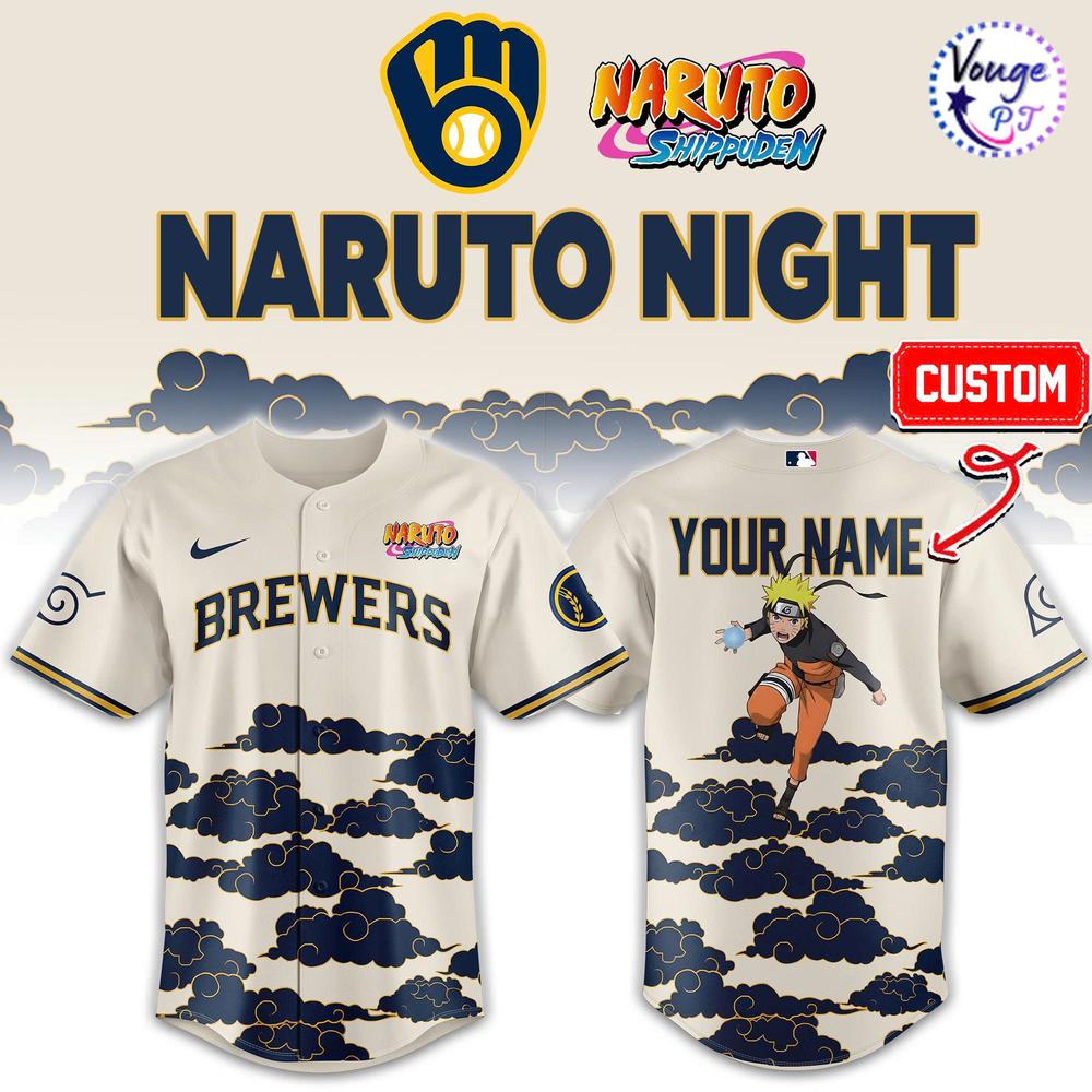 Milwaukee Brewers NARUTO NIGHT Limited Edition Baseball Jersey 