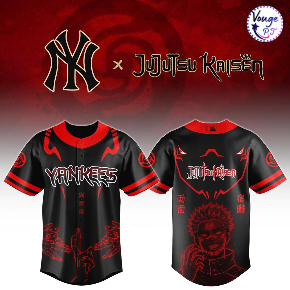 New York Yankees x Sukuna Cursed Energy Baseball Jersey 