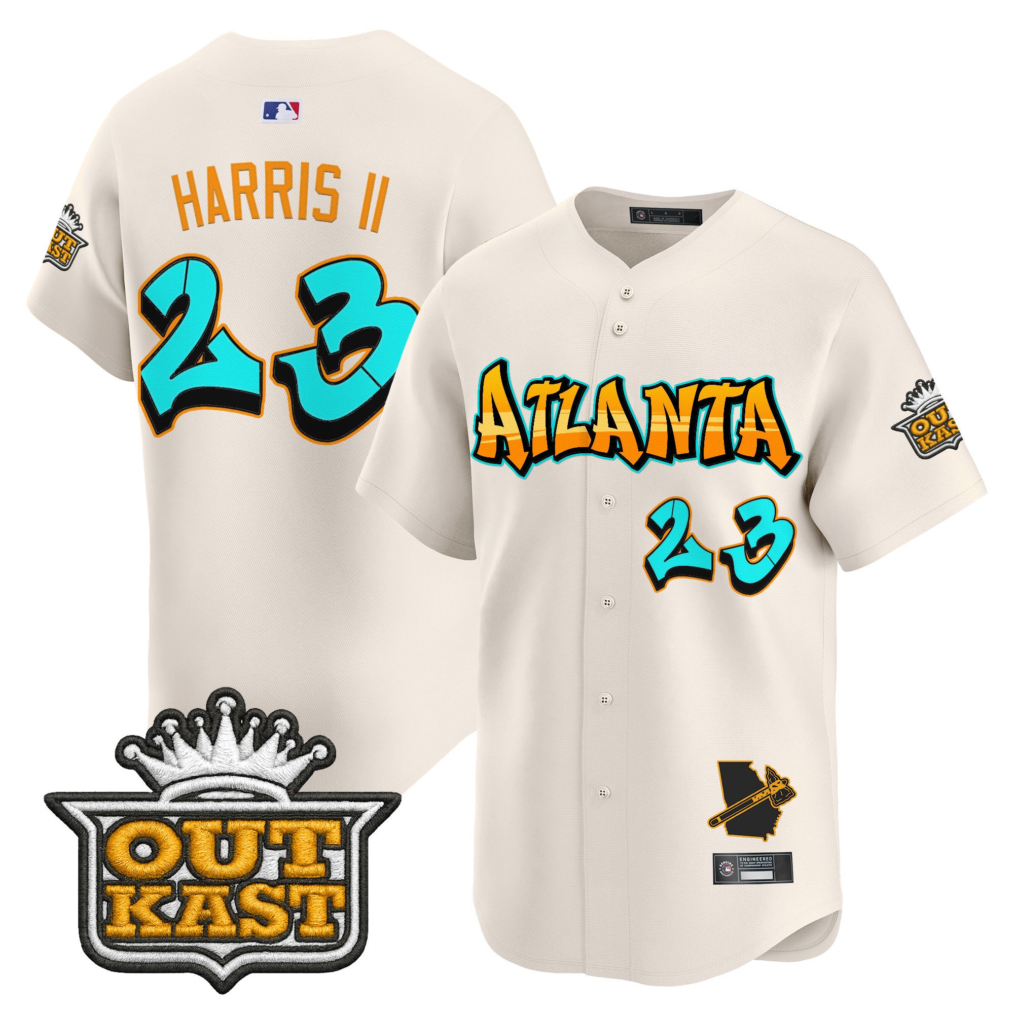 Men's Atlanta Braves 'Graffiti A-Town Edition' Vapor Premier Limited Jersey - All Stitched
