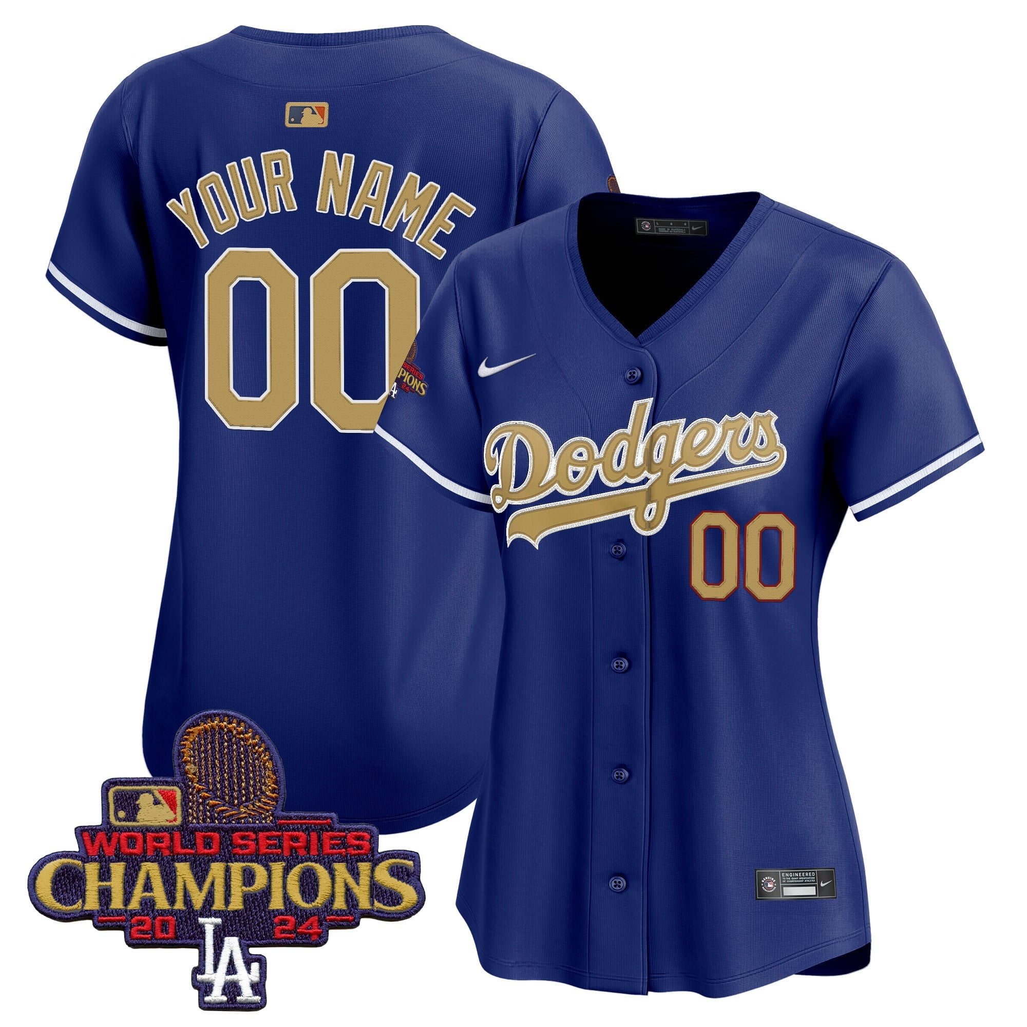 Dodgers 2025 Gold Vapor Premier Limited Custom Jersey - All Stitched