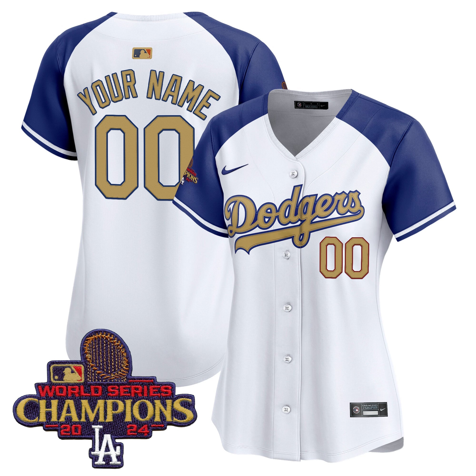 Dodgers 2025 Gold Vapor Premier Limited Custom Jersey - All Stitched