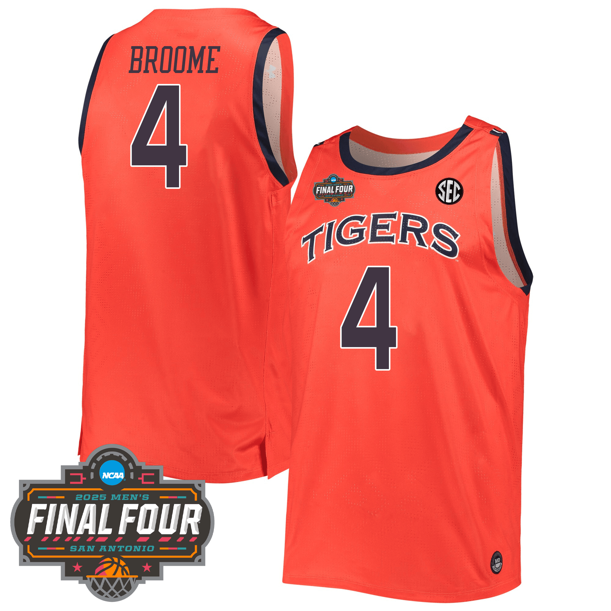 Men's Auburn Tigers Men's Basketball 24/25 Jersey - Final Four Patch