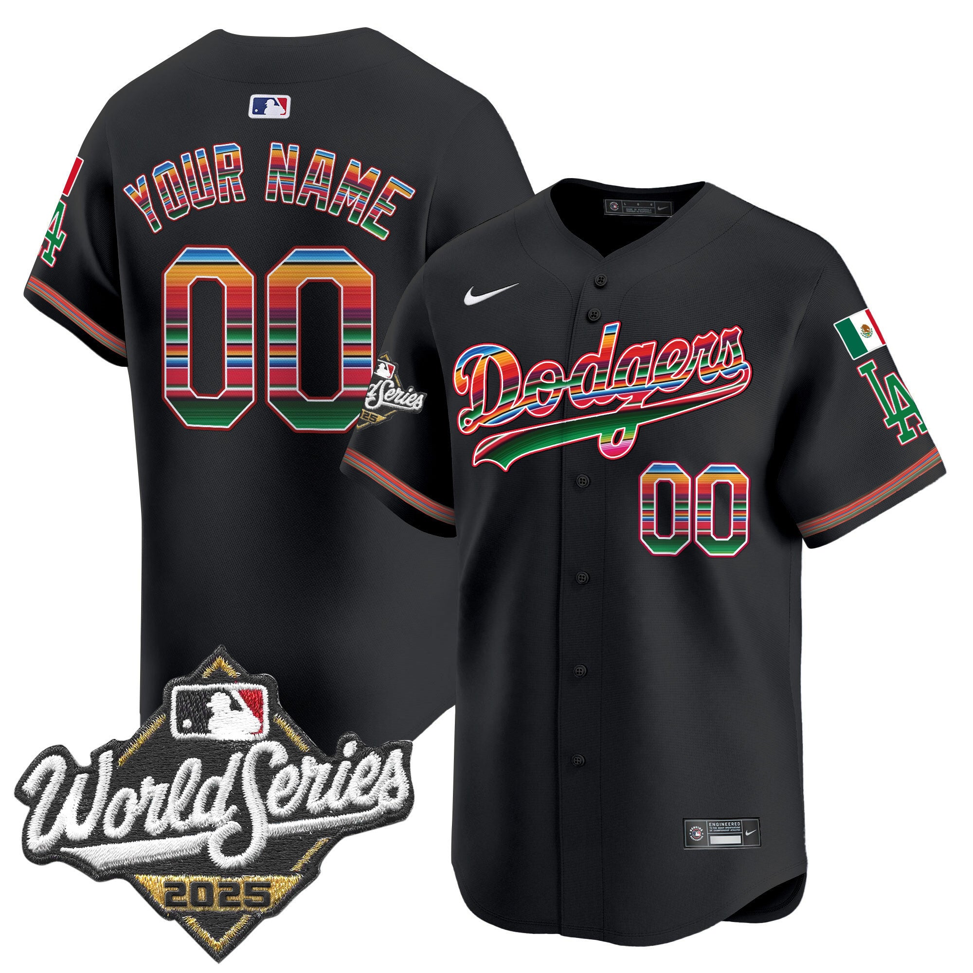 Dodgers Mexico 2025 World Series Vapor Premier Limited Custom Jersey - All Stitched