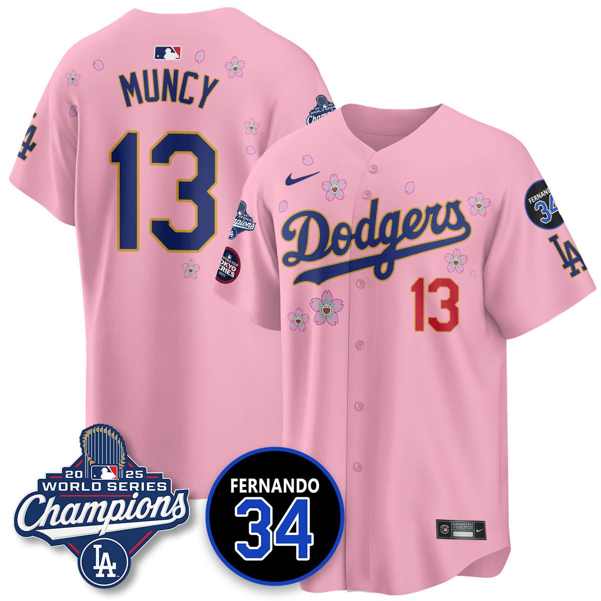 Los Angeles Dodgers Tokyo 2025 World Series Champions Jersey - All Stitched