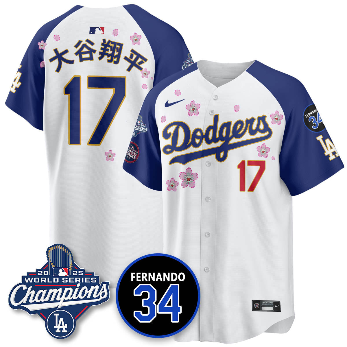 Los Angeles Dodgers Tokyo 2025 World Series Champions Jersey - All Stitched