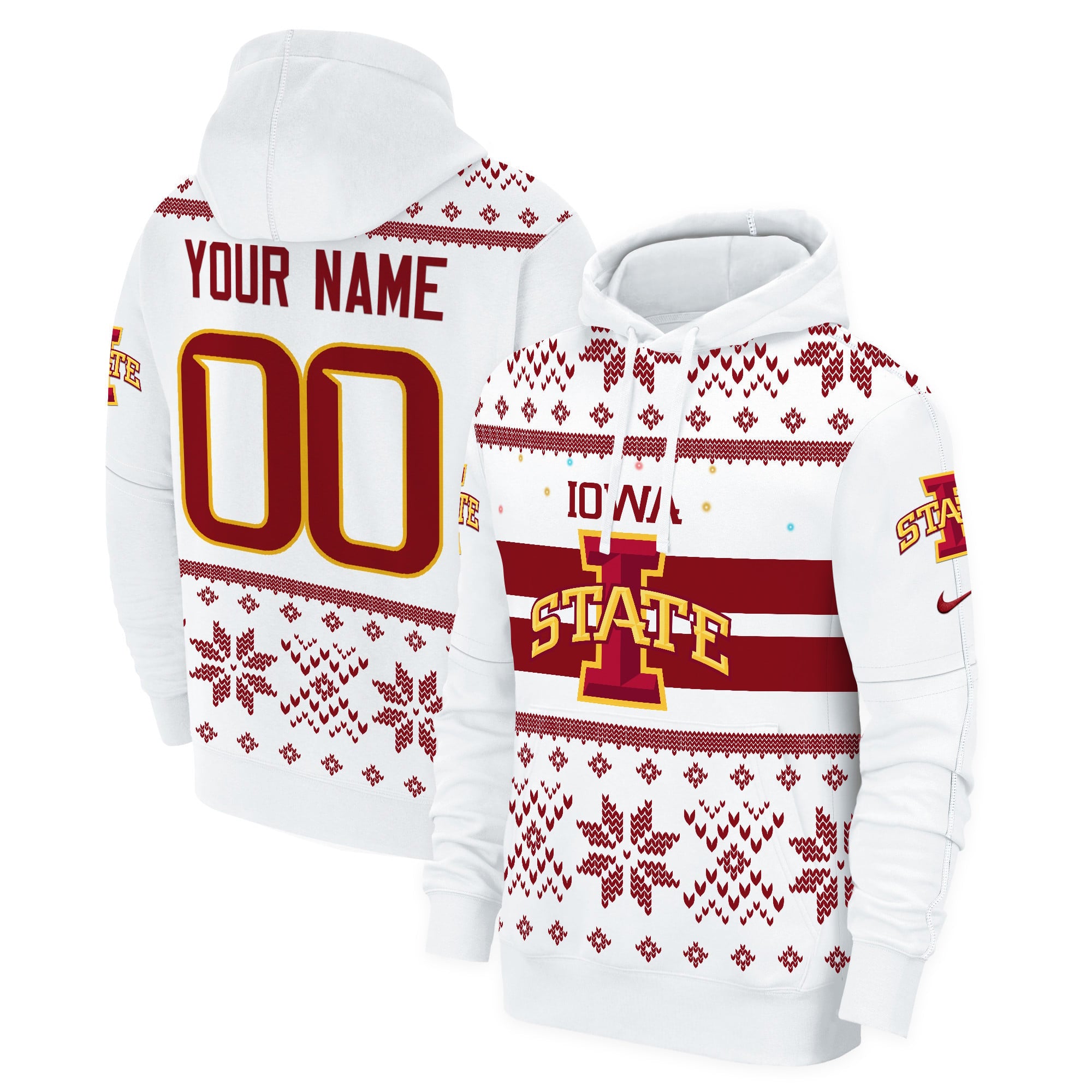 Iowa State Cyclones 2024 Christmas Fleece Pullover Hoodie - All Printed