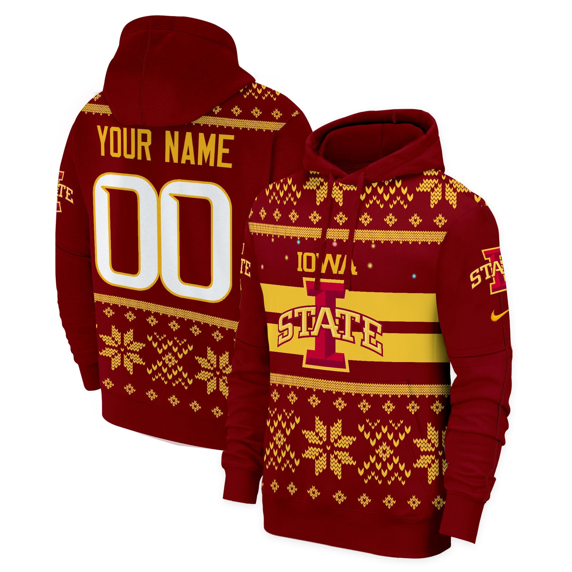 Iowa State Cyclones 2024 Christmas Fleece Pullover Hoodie - All Printed