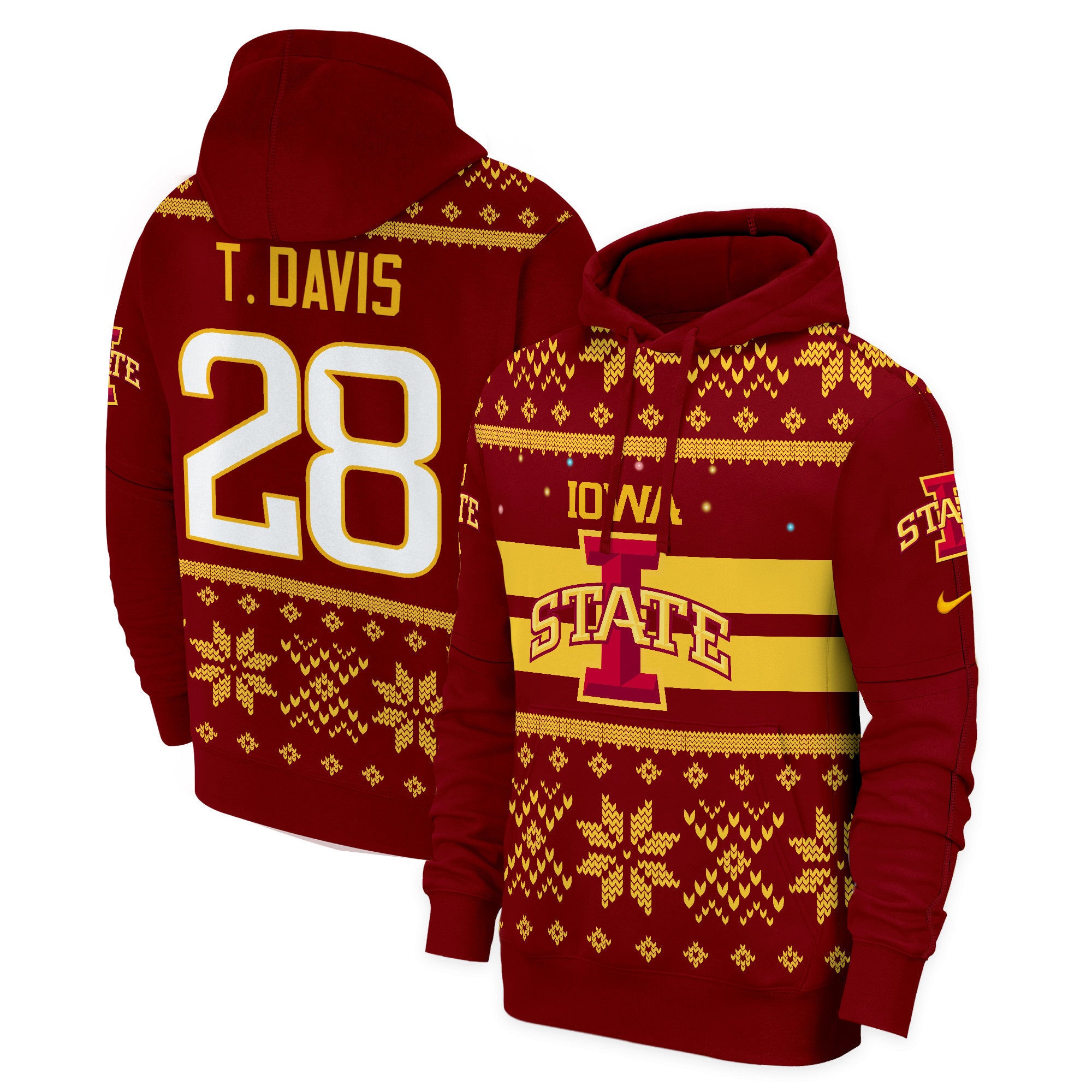 Iowa State Cyclones 2024 Christmas Fleece Pullover Hoodie - All Printed