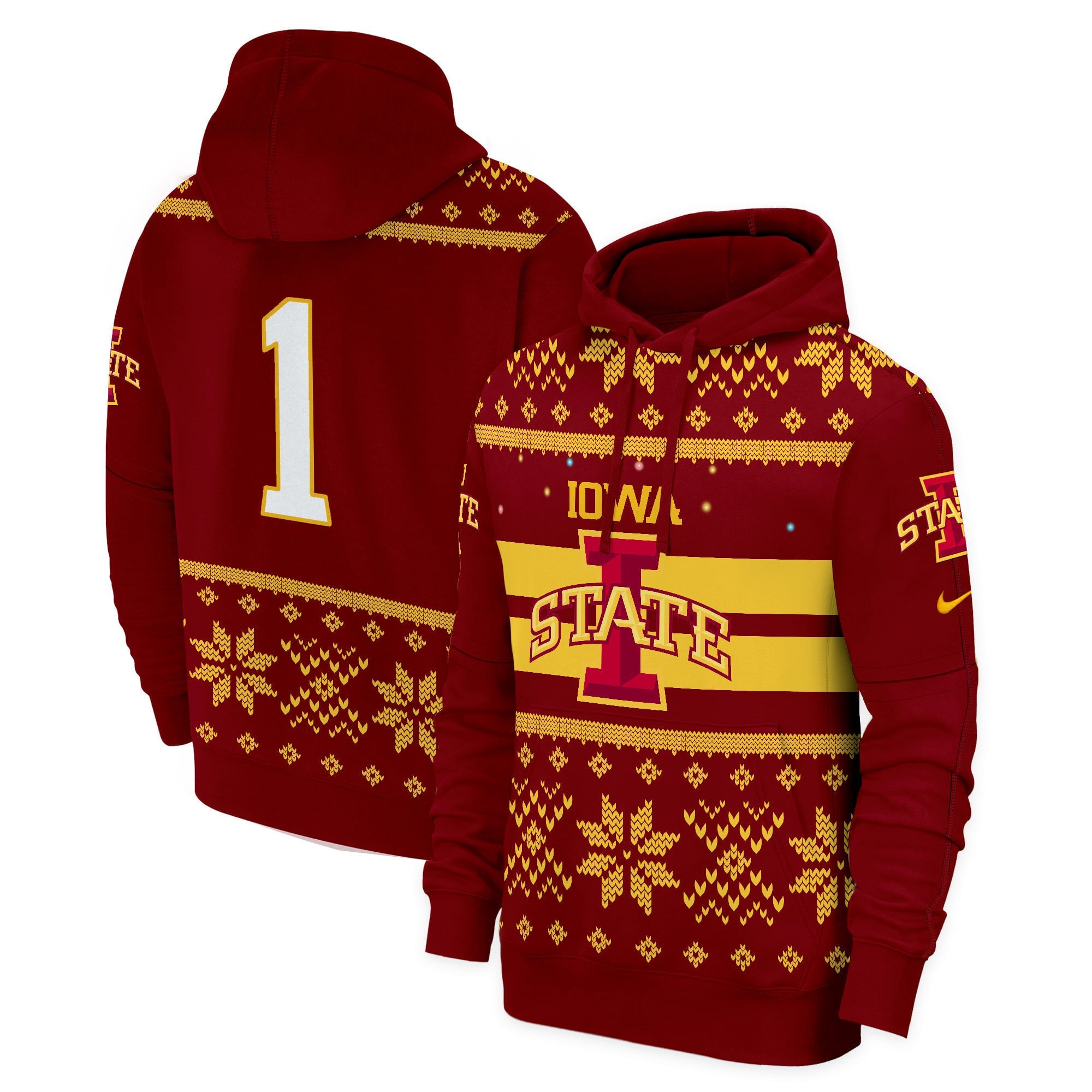 Iowa State Cyclones 2024 Christmas Fleece Pullover Hoodie - All Printed