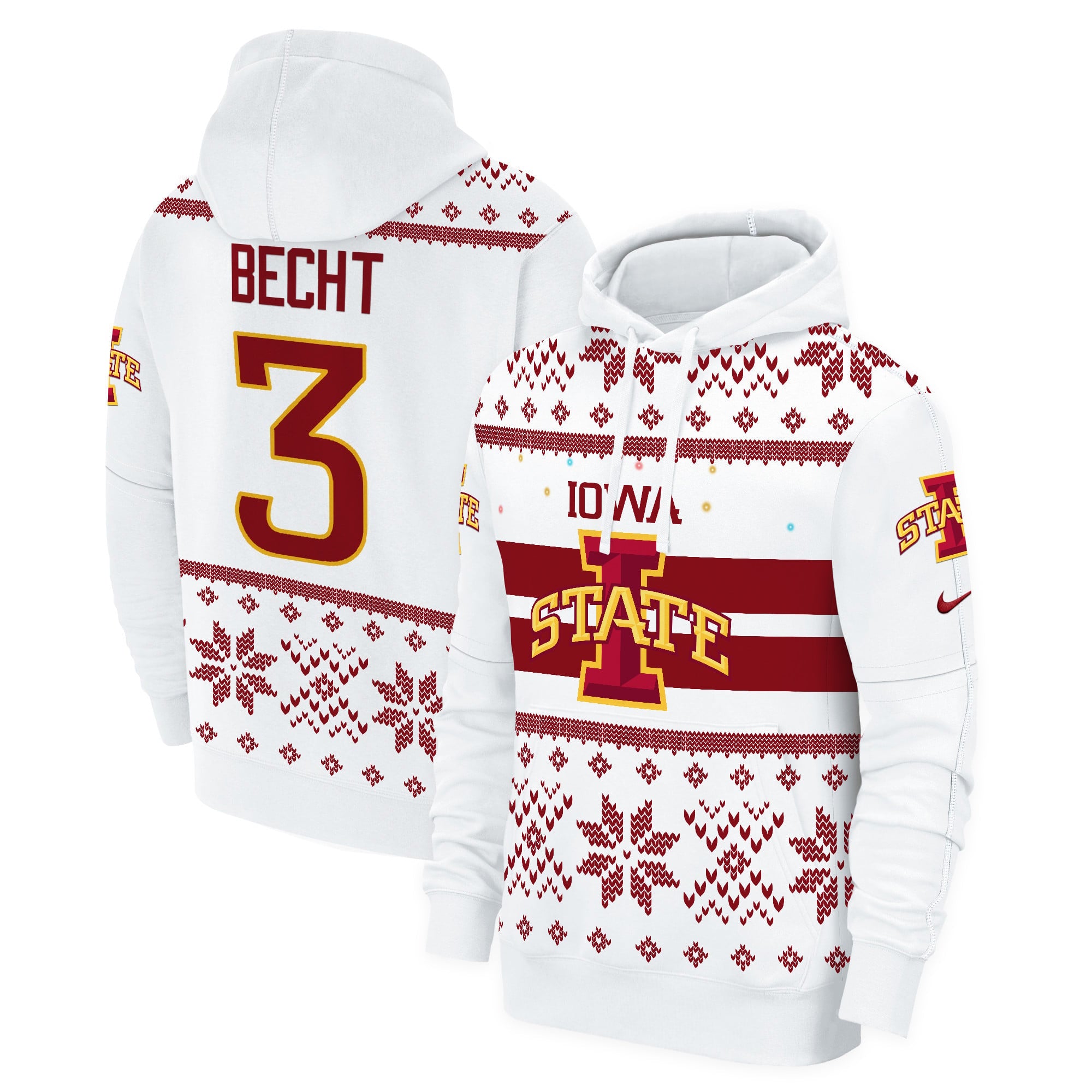 Iowa State Cyclones 2024 Christmas Fleece Pullover Hoodie - All Printed