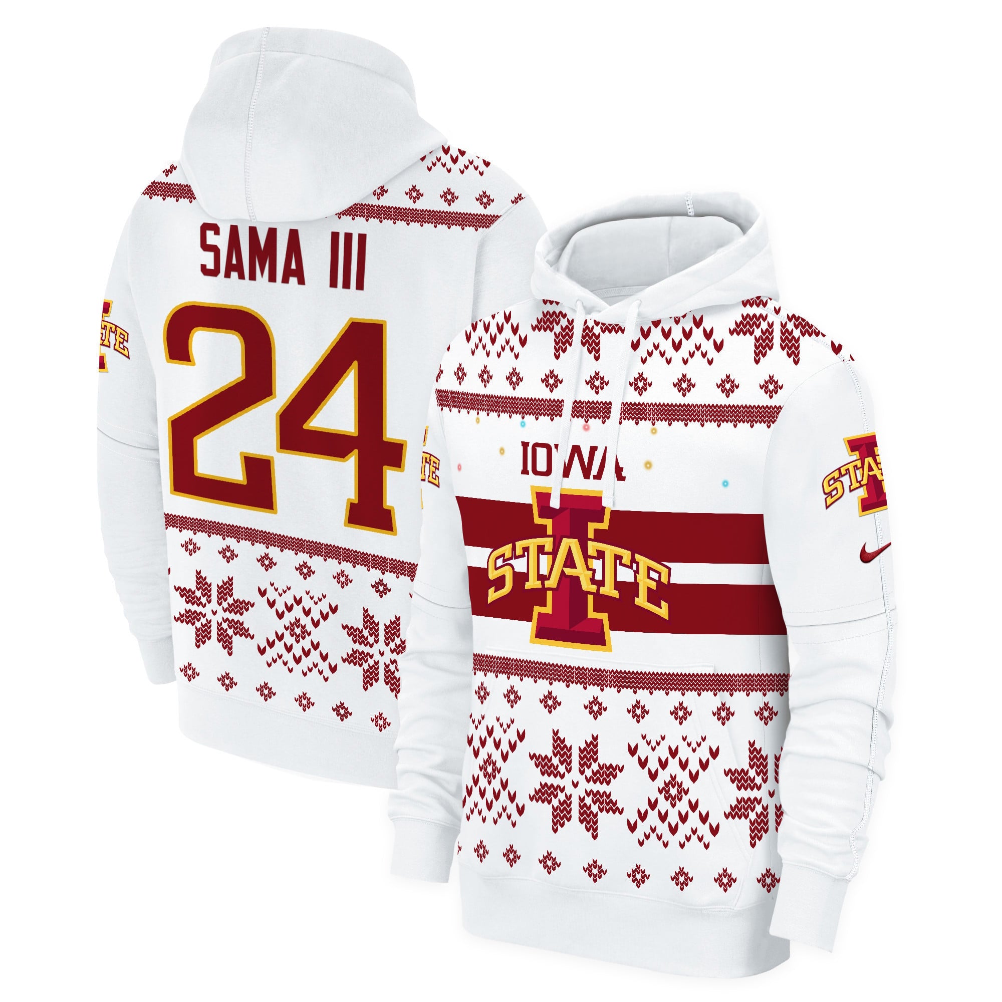 Iowa State Cyclones 2024 Christmas Fleece Pullover Hoodie - All Printed