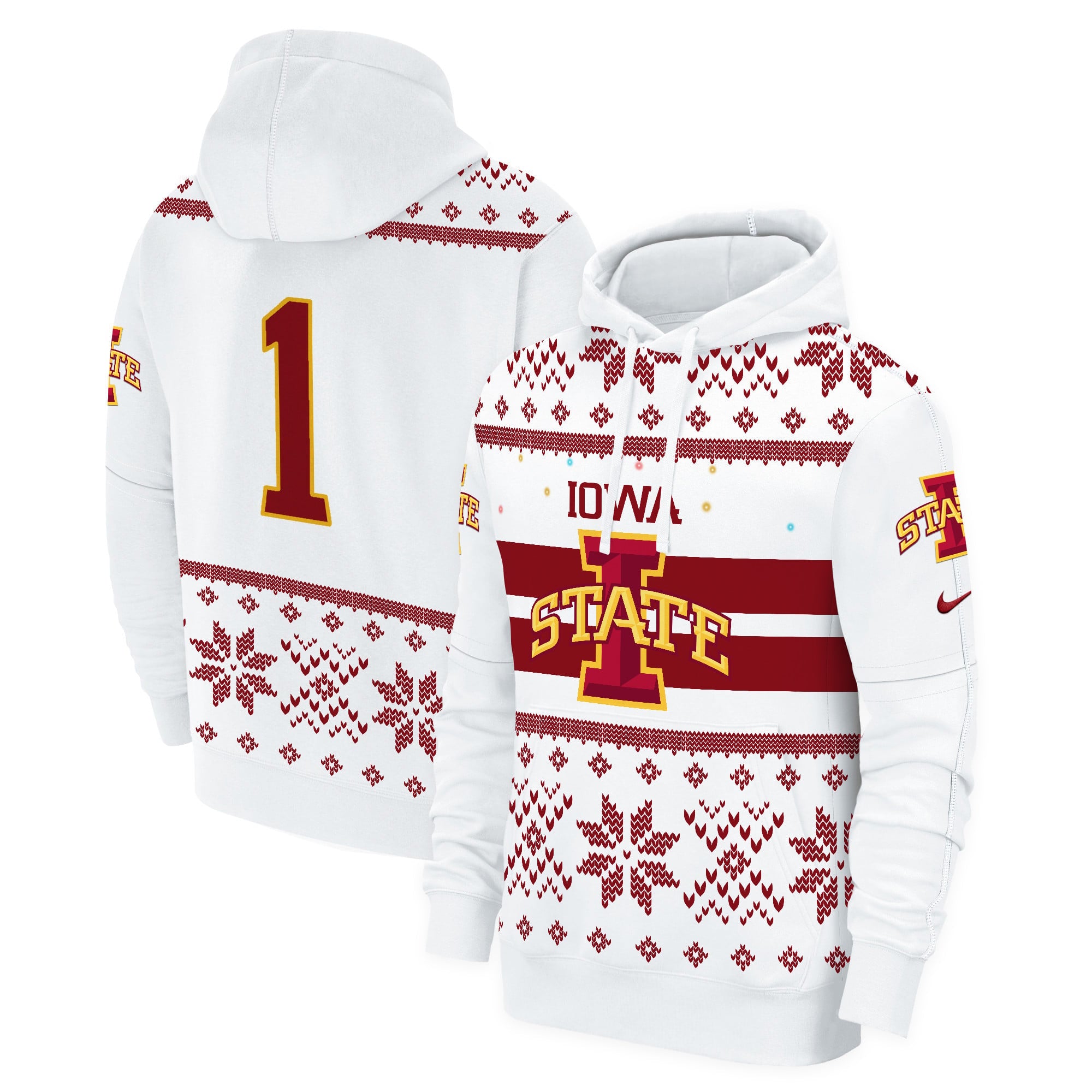 Iowa State Cyclones 2024 Christmas Fleece Pullover Hoodie - All Printed