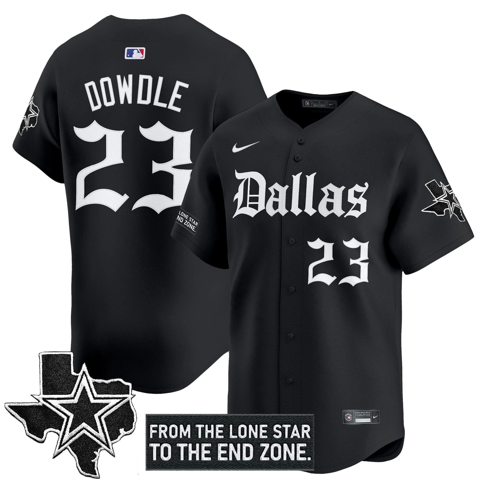 Dallas Cowboys 'Gothic Lone Star Edition' Vapor Baseball Jersey - All Stitched