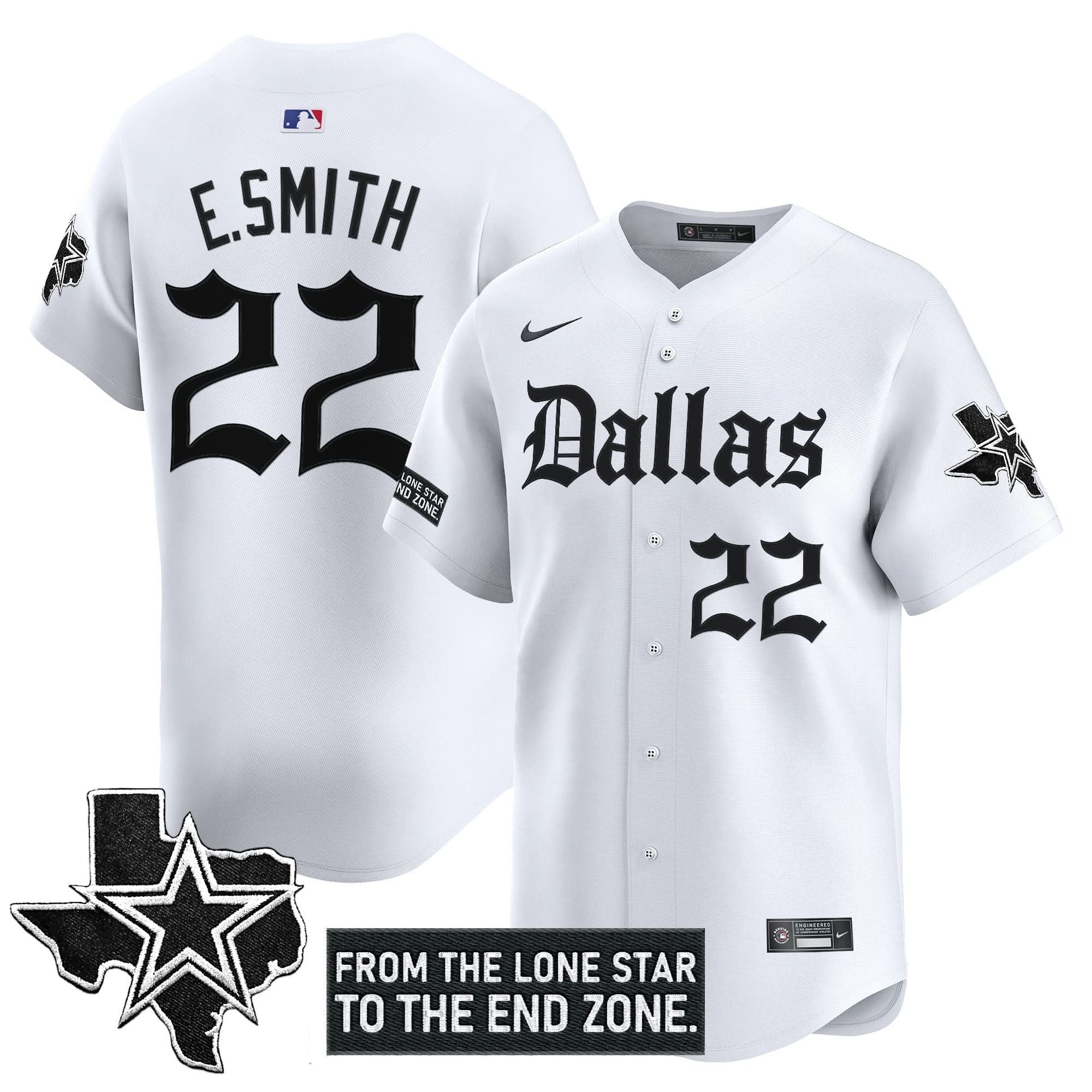 Dallas Cowboys 'Gothic Lone Star Edition' Vapor Baseball Jersey - All Stitched