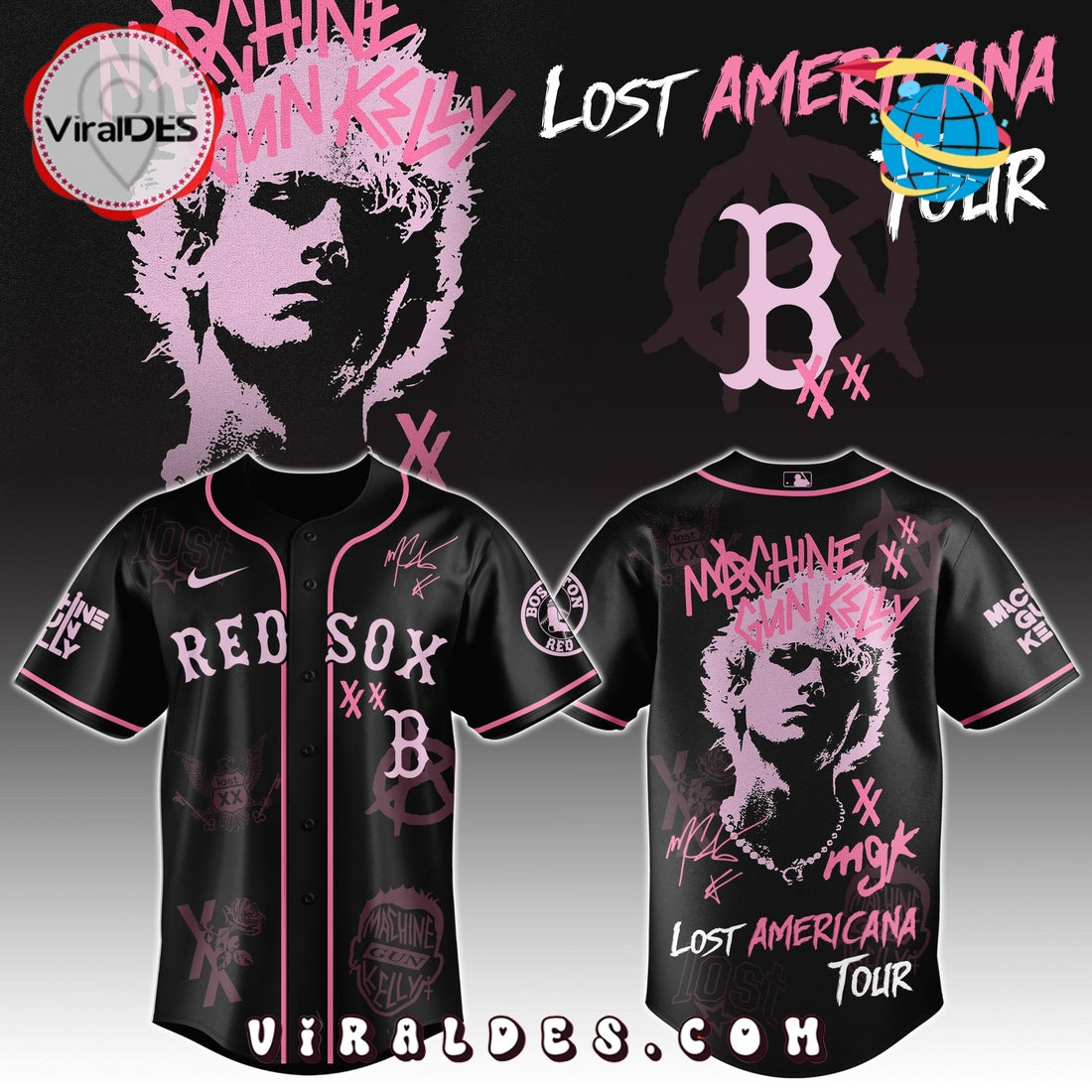 MGK x Boston Red Sox Men's Baseball Jersey - Limited 